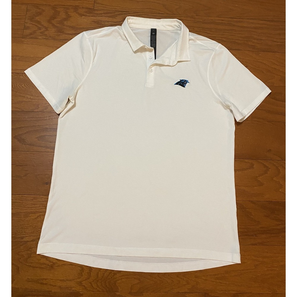 Carolina Panthers Lululemon Short Sleeve Polo Shirt Men's XL w/ Wear On Collar